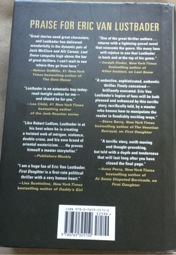 Last Snow - Eric Van Lustbader (Forge - Hardcover) book collectible [Barcode 9780765325150] - Main Image 2