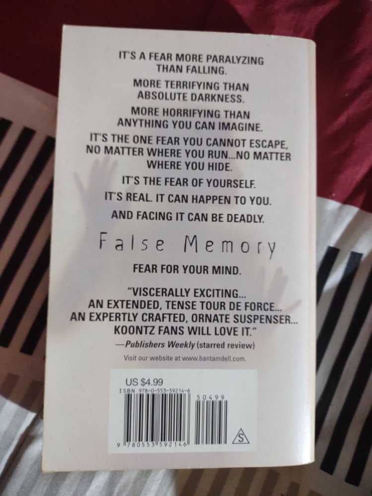 False Memory - Dean Koontz (Bantam - Paperback) book collectible [Barcode 9780553592146] - Main Image 2