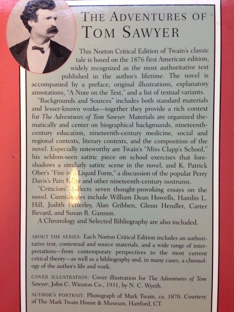 The Adventures of Tom Sawyer  (W. W. Norton) book collectible [Barcode 9780393926033] - Main Image 2