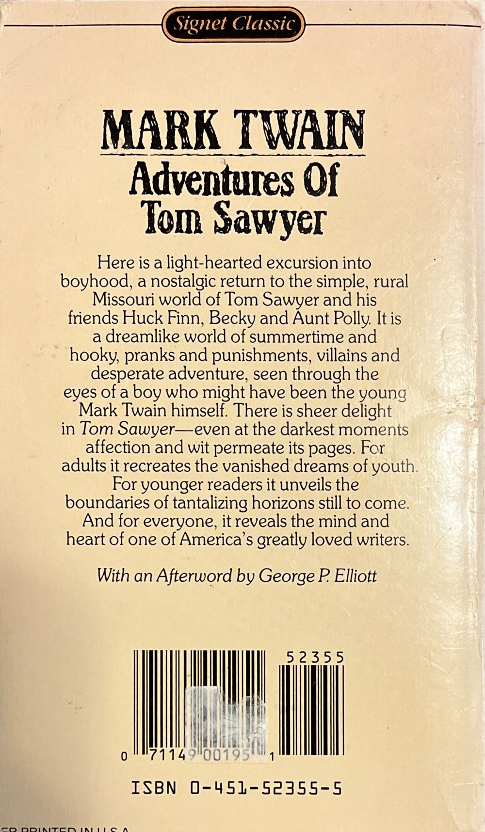 The Adventures of Tom Sawyer - Mark Twain (The Penguin Group - Paperback) book collectible [Barcode 9780451523556] - Main Image 2
