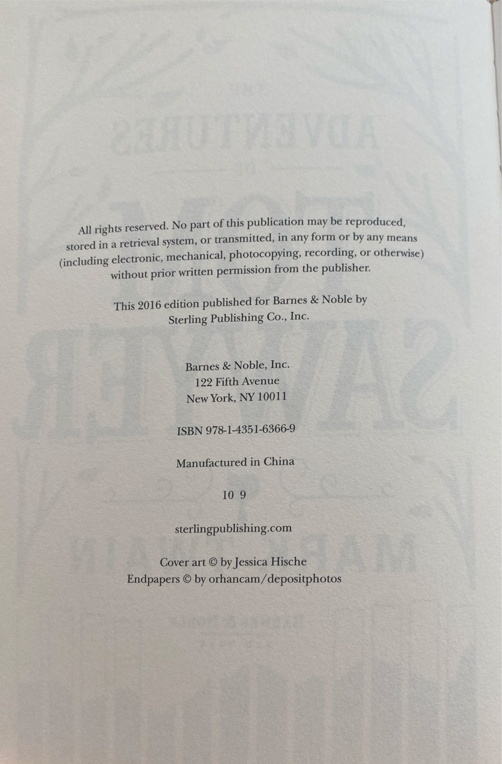 The Adventures of Tom Sawyer - Mark Twain (Barnes & Noble - Hardcover) book collectible [Barcode 9781435163669] - Main Image 4