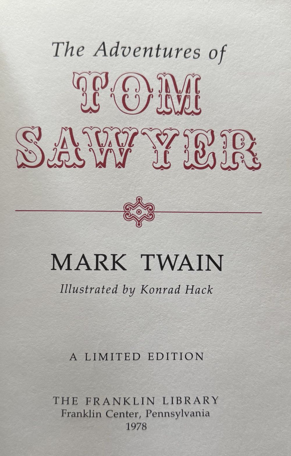 The Adventures of Tom Sawyer - Mark Twain (The Franklin Library - Calf-Binding) book collectible - Main Image 3