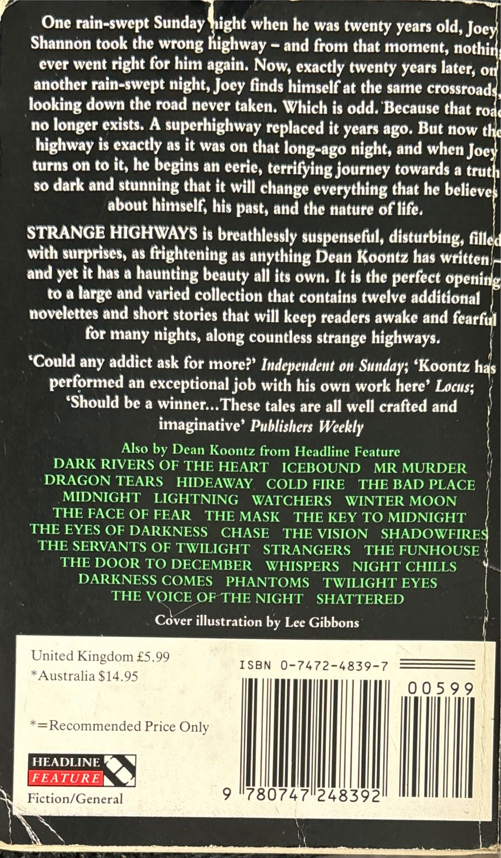 Strange Highways - Dean Koontz (Headline Feature - Hardcover) book collectible [Barcode 9780747248392] - Main Image 2