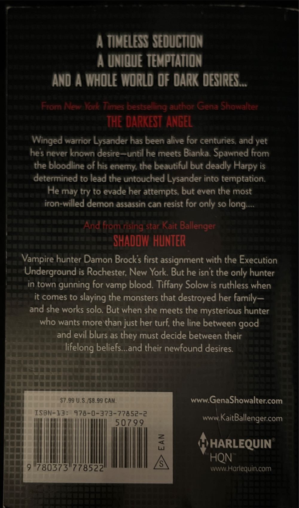 After Dark - Gena Showalter (Harlequin HQN - Paperback) book collectible [Barcode 9780373778522] - Main Image 2