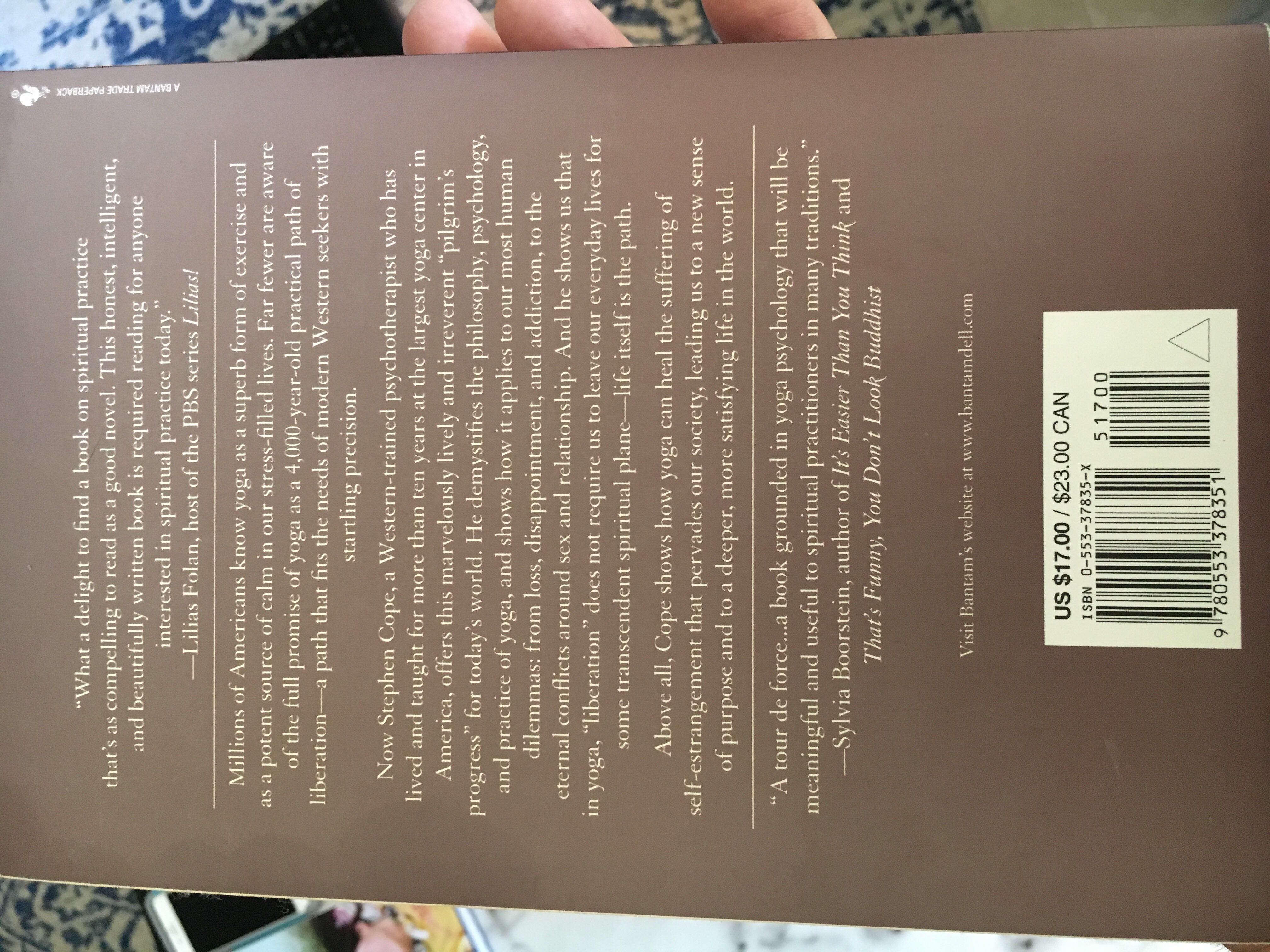 Yoga and the Quest for the True Self by Stephen Cope - Stephen Cope (- Kindle) book collectible [Barcode 9780553378351] - Main Image 2