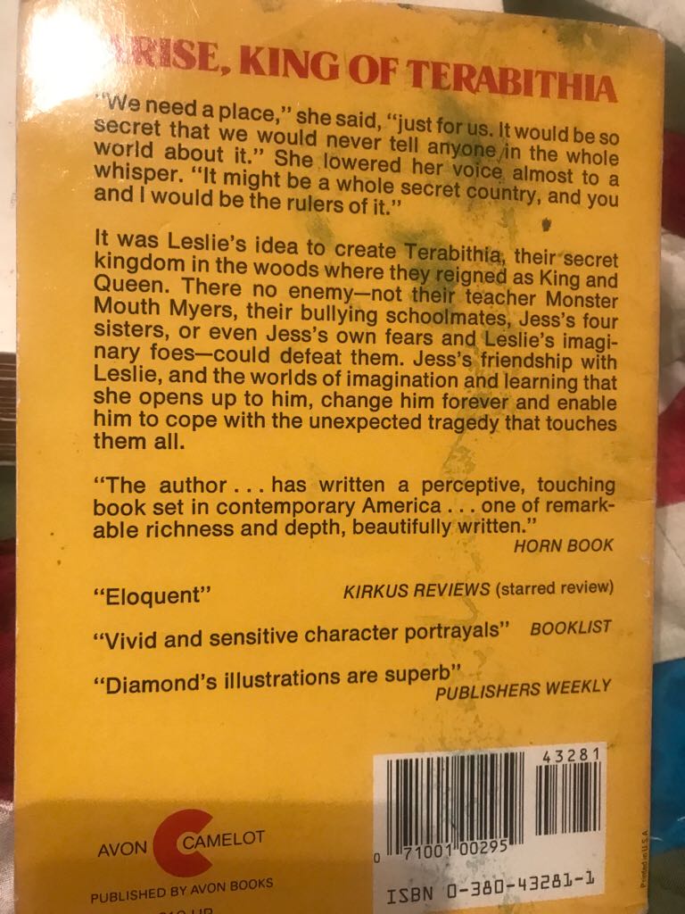 Bridge to Terabithia - Katherine Paterson (Avon Camelot - Hardcover) book collectible [Barcode 9780380432813] - Main Image 2