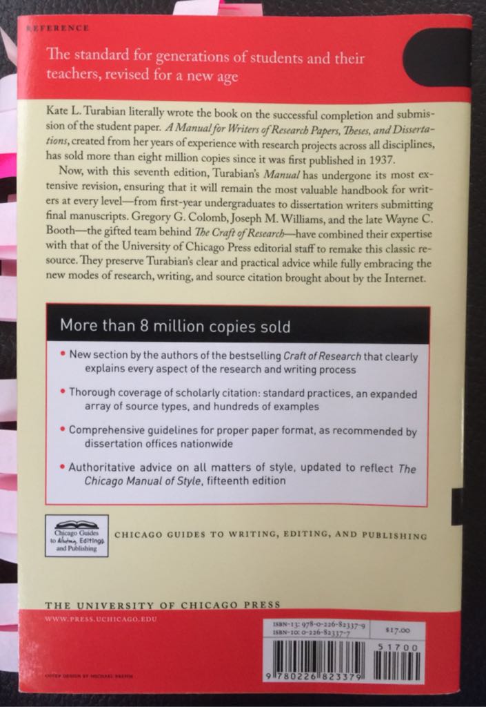 A Manual for Writers of Research Papers, Theses, and Dissertations - Kate L. Turabian (The University Of Chicago Press - Paperback) book collectible [Barcode 9780226823379] - Main Image 2