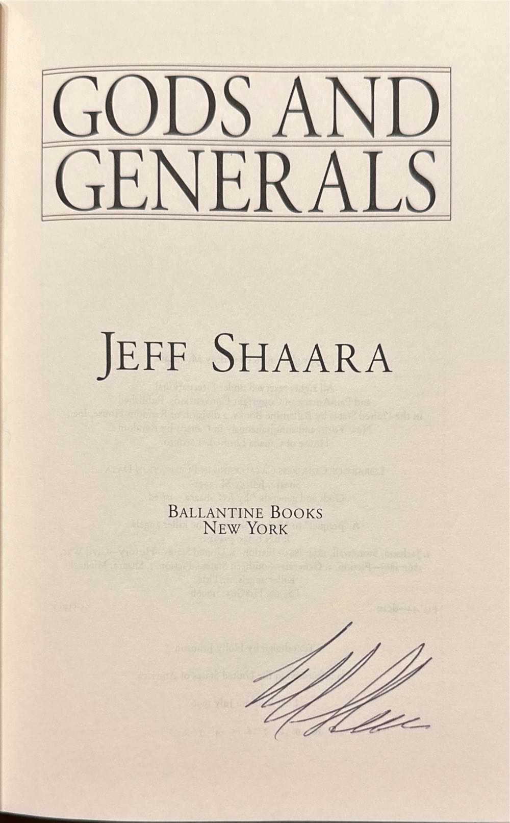 Gods and Generals - Jeff Shaara (Ballantine Books - Hardcover) book collectible [Barcode 9780345404923] - Main Image 3