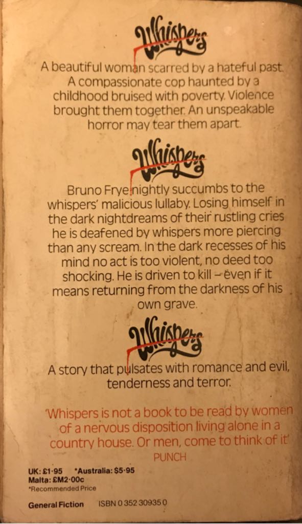 Whispers - Dean Koontz (Star - Paperback) book collectible [Barcode 9780352309358] - Main Image 2