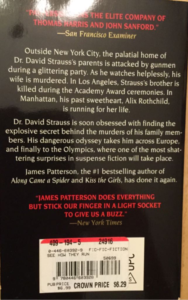 See How They Run - James Patterson (Vision - Paperback) book collectible [Barcode 9780446603928] - Main Image 2