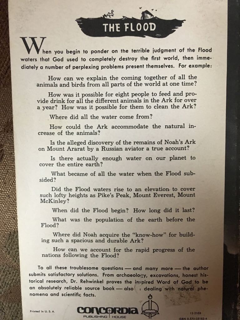 Flood, The - Alfred Rehwinkle book collectible [Barcode 9780570031833] - Main Image 2