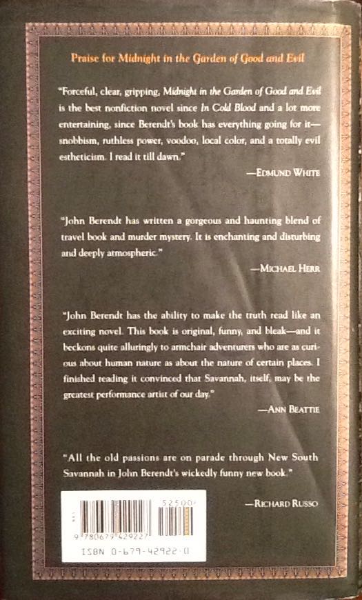 Midnight in the Garden of Good and Evil - John Berendt (Random House Books - Hardcover) book collectible [Barcode 9780679763314] - Main Image 2