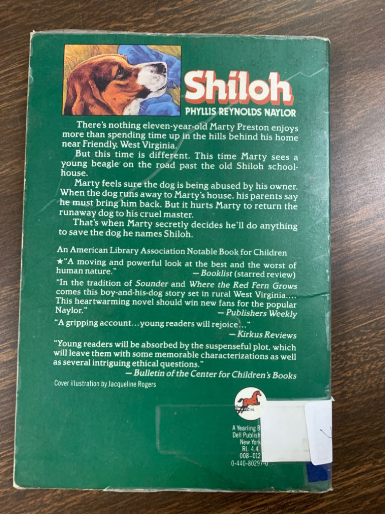 Shiloh (Newbery) - WPA 5th Grade - Phyllis Reynolds Naylor (Berkley Publishing Group) book collectible [Barcode 9780440802976] - Main Image 2