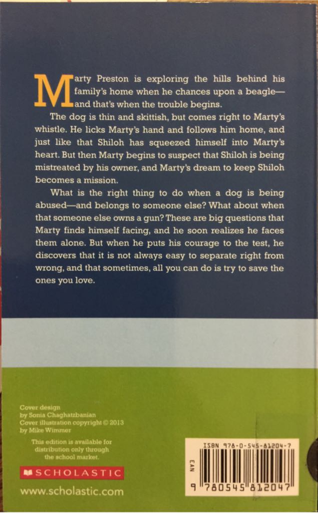 Shiloh - Phyllis Reynolds Naylor (Paperback) book collectible [Barcode 9780545812047] - Main Image 2