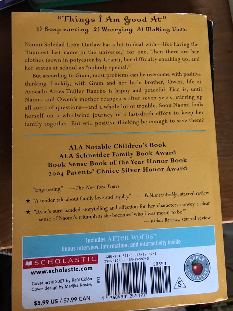 Becoming Naomi Leon - Pam Munoz Ryan (Scholastic Trade Books - Paperback) book collectible [Barcode 9780439269971] - Main Image 2