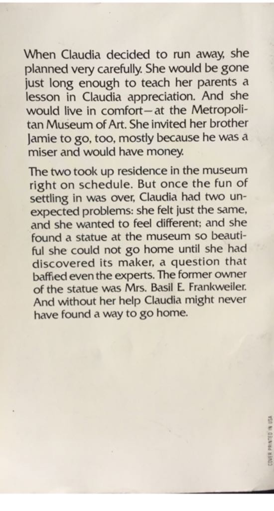 From the Mixed-up Files of Mrs. Basil E. Frankweiler - E. L. Konigsburg (Dell - Paperback) book collectible [Barcode 9780440931805] - Main Image 2