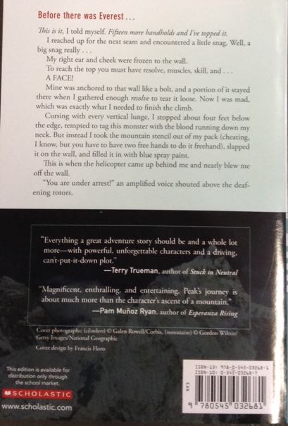 Peak - Roland Smith (A Scholastic Press - Paperback) book collectible [Barcode 9780545032681] - Main Image 2