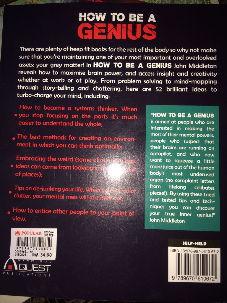 How to Be a Genius - DK (Advantage Quest Publications) book collectible [Barcode 9789670610672] - Main Image 2