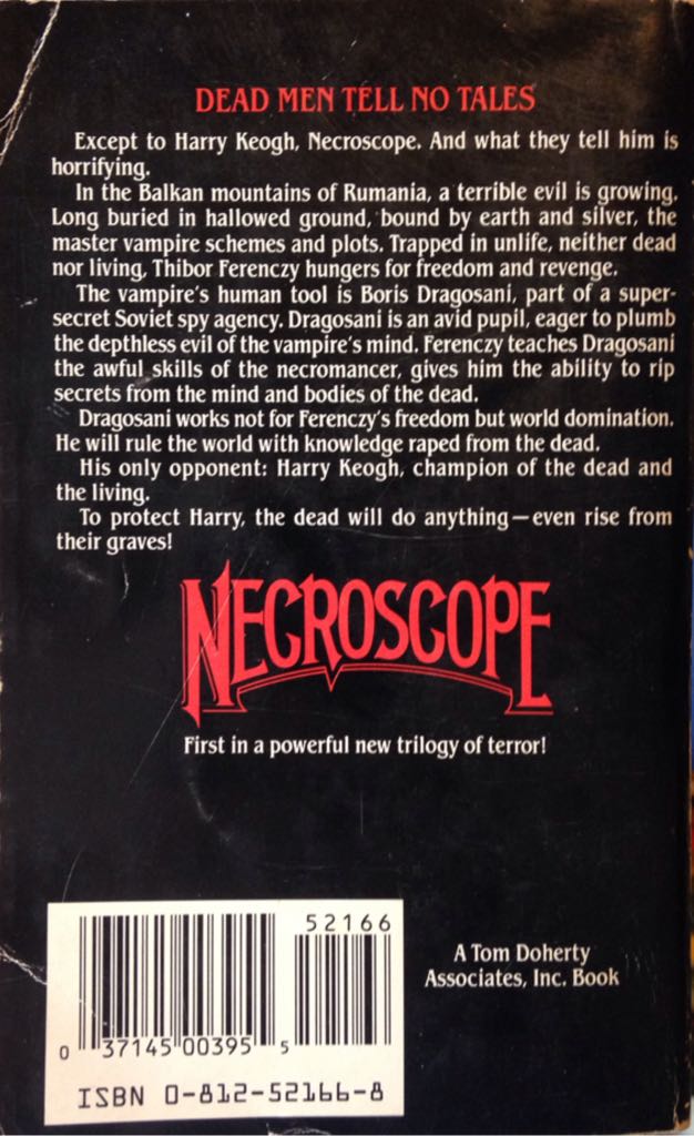 Necroscope - Brian Lumley (Tor Books - Paperback) book collectible [Barcode 9780812521665] - Main Image 2