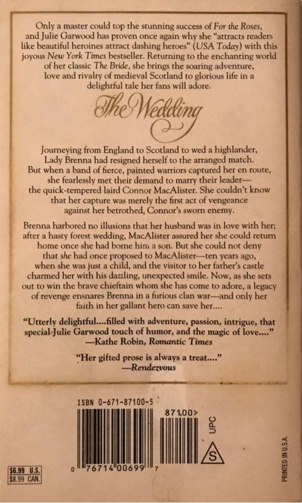 The Wedding-discarded - Julie Garwood (Pocket Books - Paperback) book collectible [Barcode 9780671871000] - Main Image 2