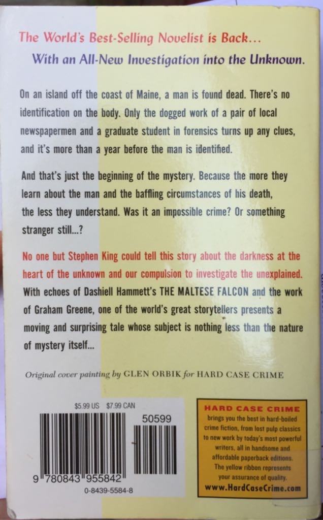 The Colorado Kid - Stephen King (Hard Case Crime - Paperback) book collectible [Barcode 9780843955842] - Main Image 2