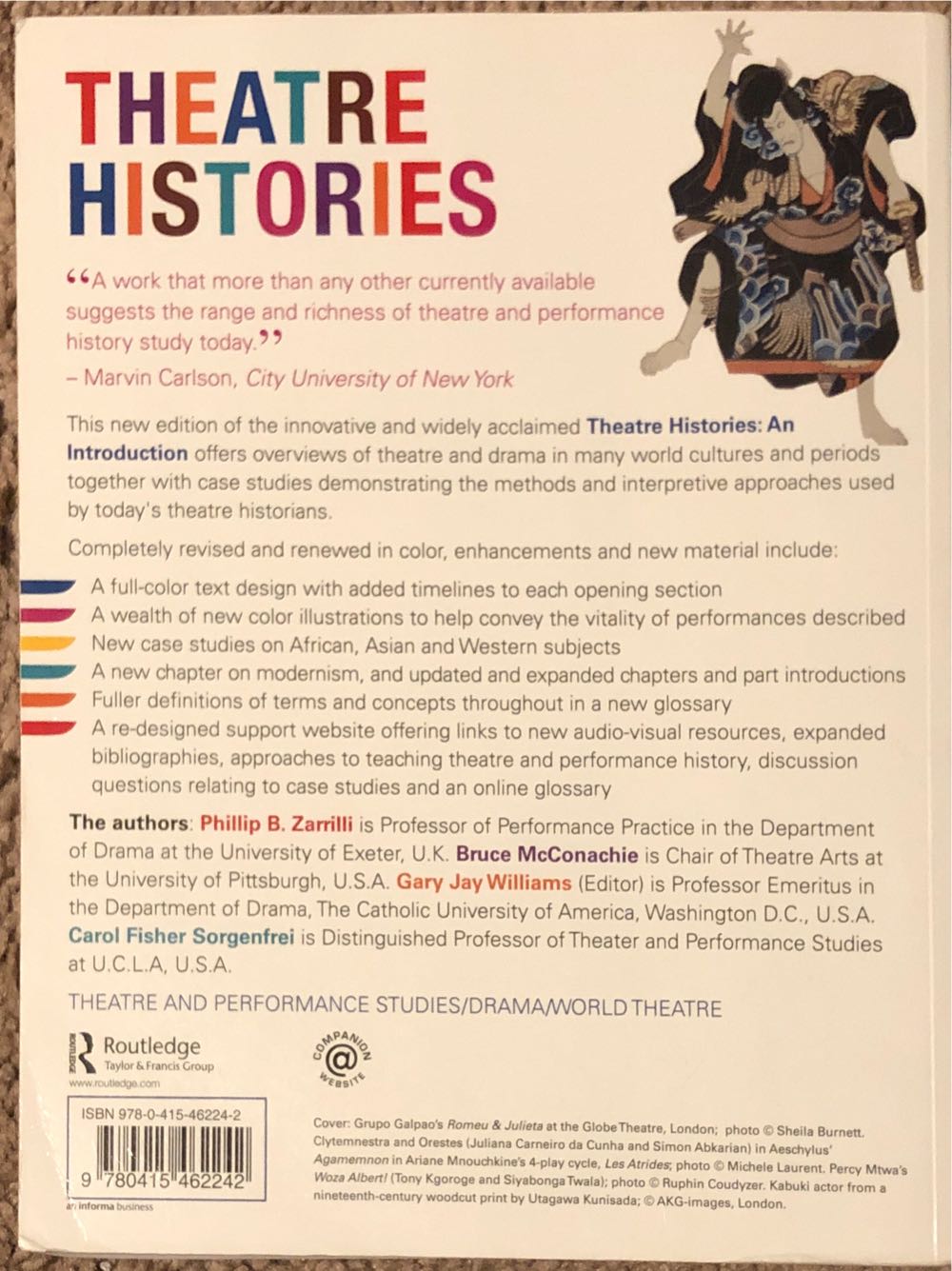 Theatre Histories - Phillip B. Zarrilli (Taylor & Francis) book collectible [Barcode 9780415462242] - Main Image 2