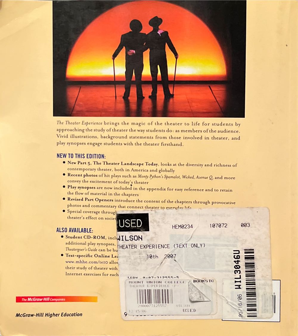 Theater Experience - Wilson, Edwin book collectible [Barcode 9780073125558] - Main Image 2