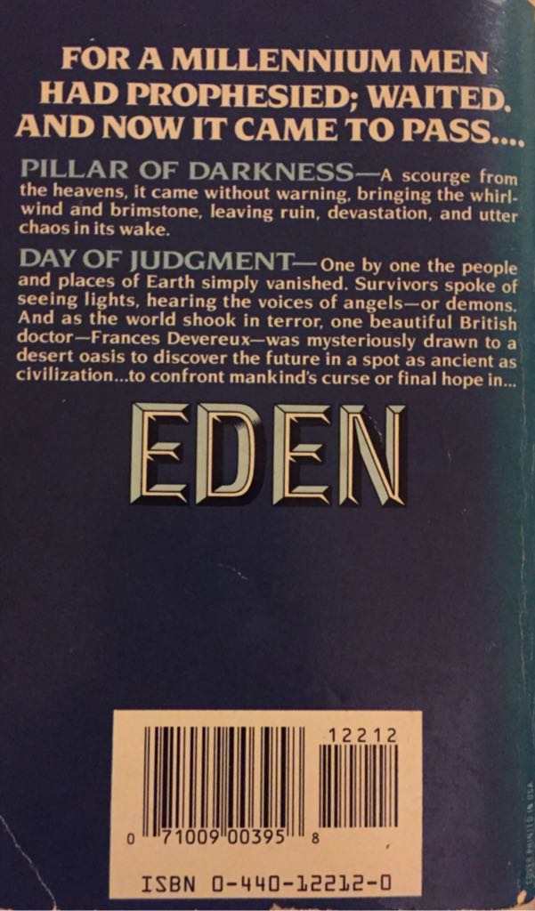 Eden - Knauss, Sibylle (Dell Publishing Company) book collectible [Barcode 9780440122128] - Main Image 2