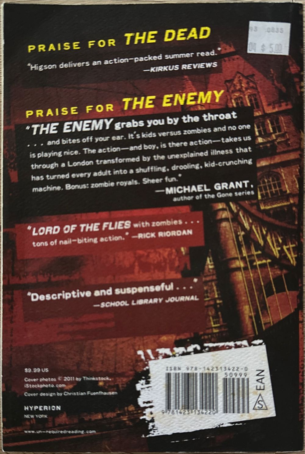 The Dead - Charlie Higson (Hyperion - Trade Paperback) book collectible [Barcode 9781423134220] - Main Image 2