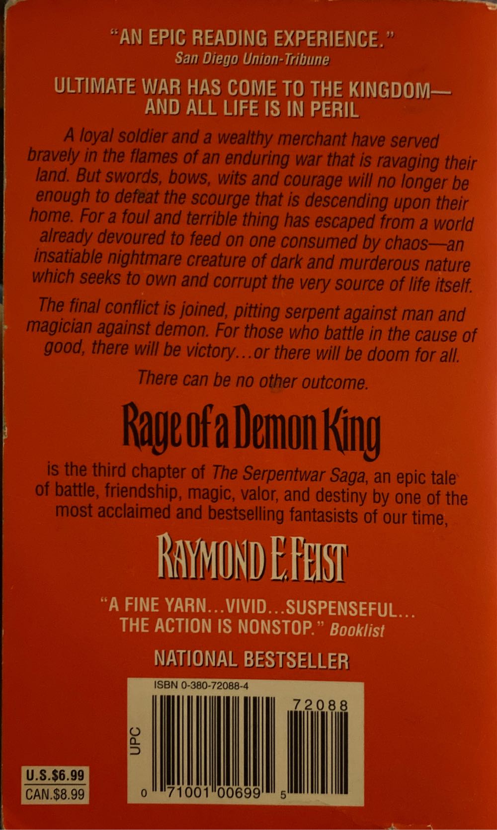 Rage of a Demon King - Raymond E. Feist (Harper Voyager - Paperback) book collectible [Barcode 9780380720880] - Main Image 2