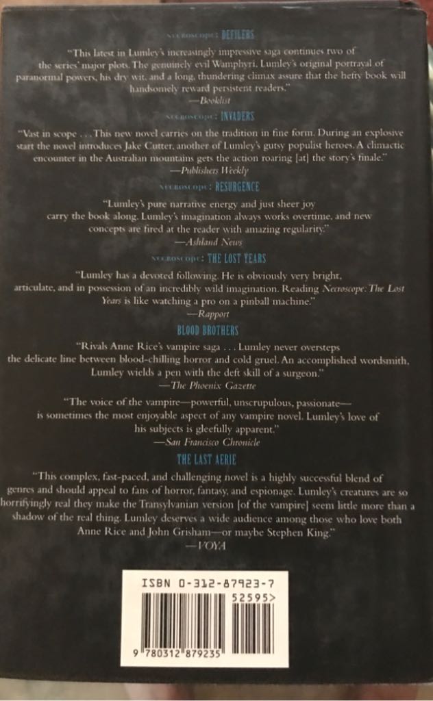 Necroscope: Avengers - Brian Lumley (Macmillan - Hardcover) book collectible [Barcode 9780312879235] - Main Image 2