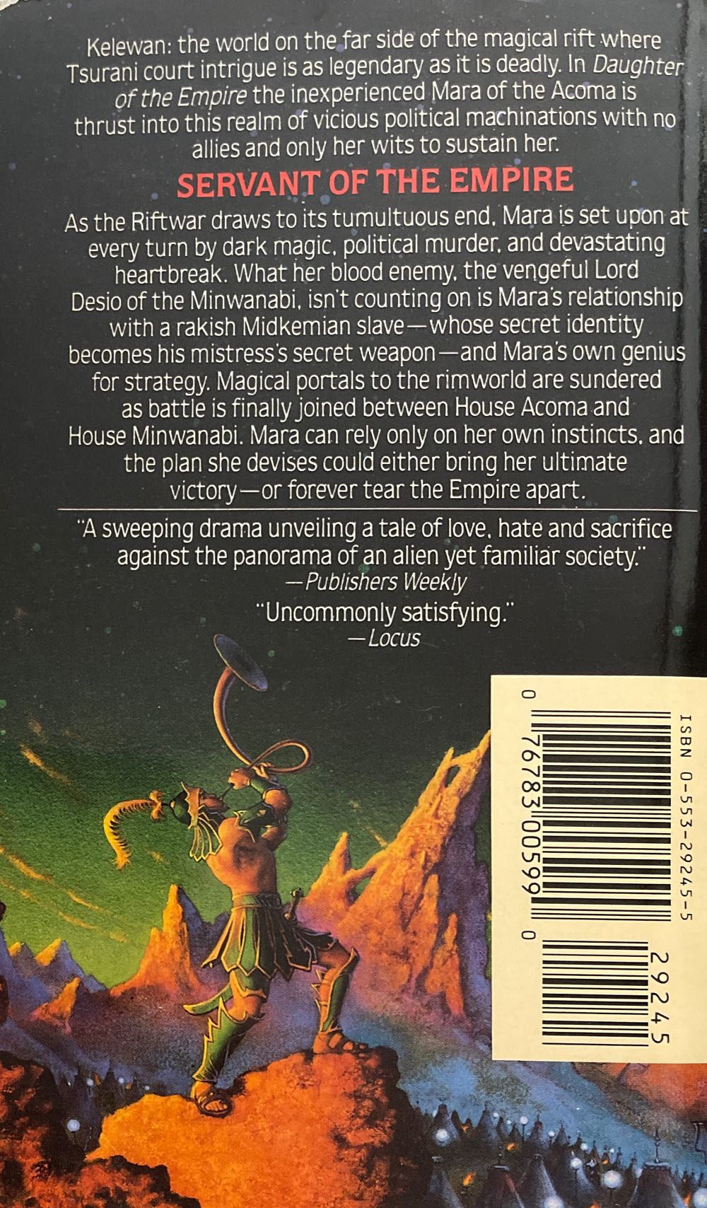 Riftwar Cycle — The Empire Trilogy, Volume 2: Servant of the Empire - Janny Wurts (Bantam Spectra - Paperback) book collectible [Barcode 0246133570] - Main Image 2