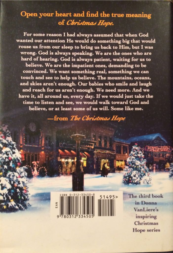 The Christmas Hope (Christmas Hope Series #3) - Donna VanLiere (St. Martin’s Press - Hardcover) book collectible [Barcode 9780312334505] - Main Image 2
