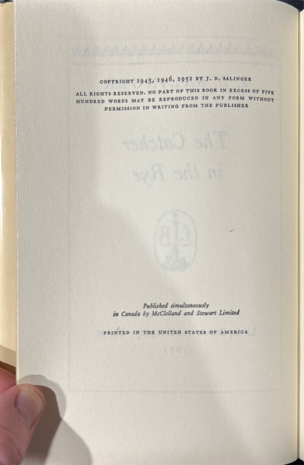 The Catcher in the Rye - J. D. Salinger (- Paperback) book collectible [Barcode 9781417646395] - Main Image 3