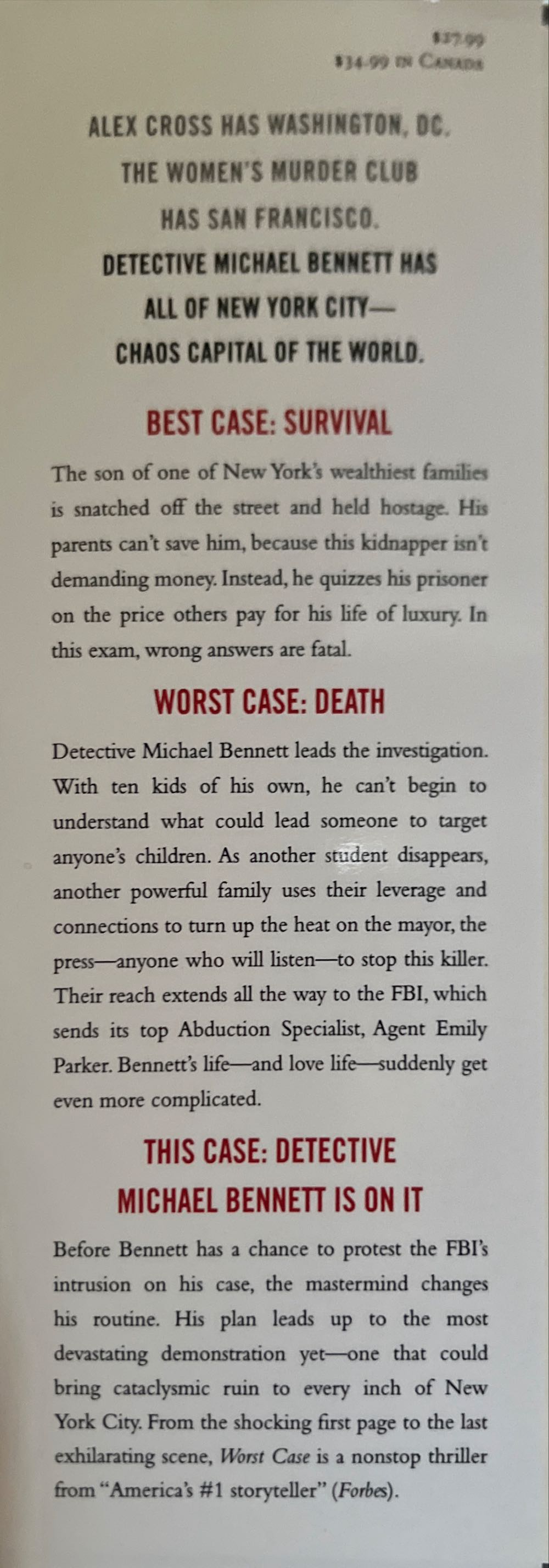 Worst Case - James Patterson (Little, Brown and Company - Hardcover) book collectible [Barcode 9780316036221] - Main Image 3