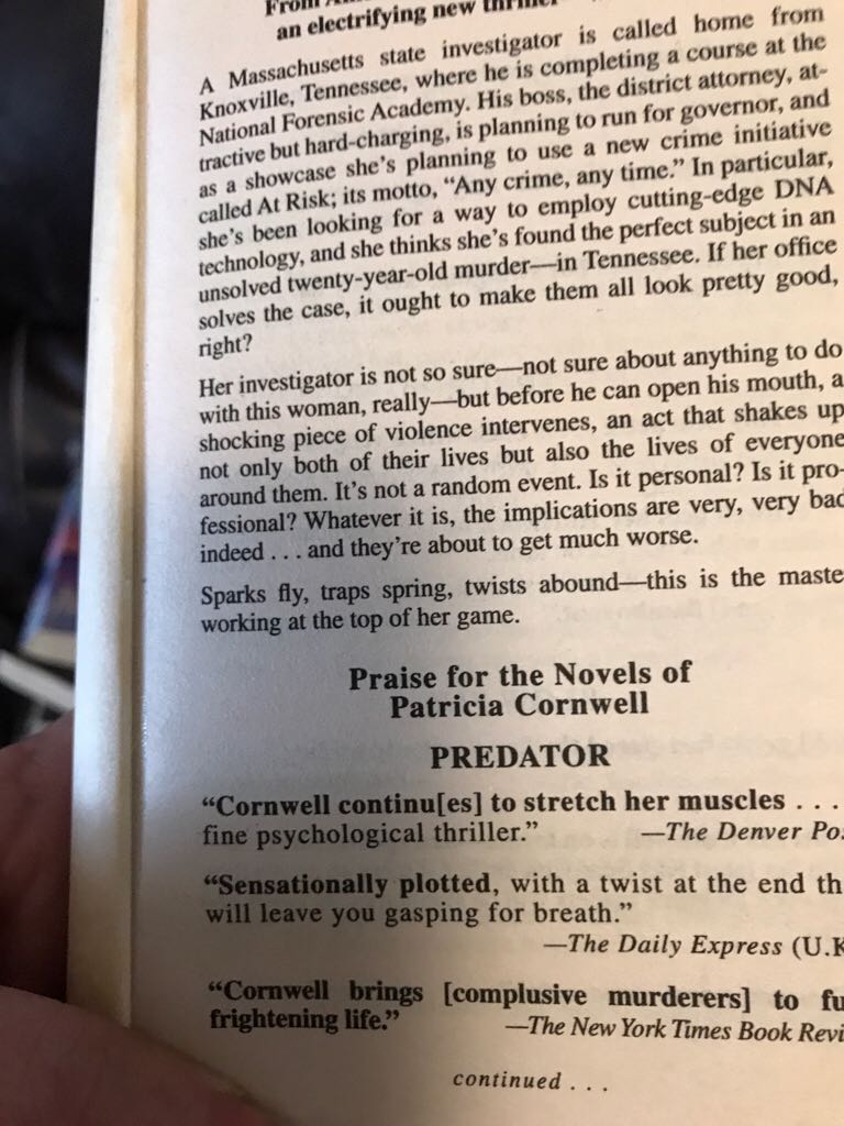 At Risk - Patricia Cornwell (Berkeley Books - Paperback) book collectible [Barcode 9780425214763] - Main Image 2
