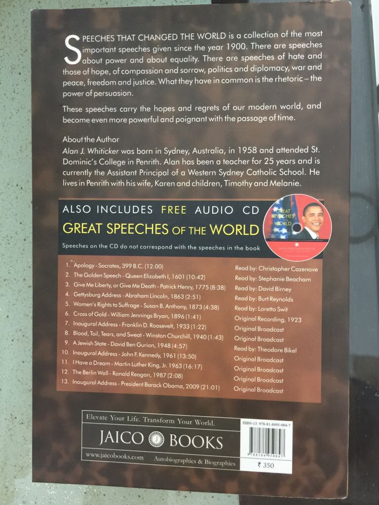Speeches That Changed The World  (Jaico Books) book collectible [Barcode 9788184950847] - Main Image 2