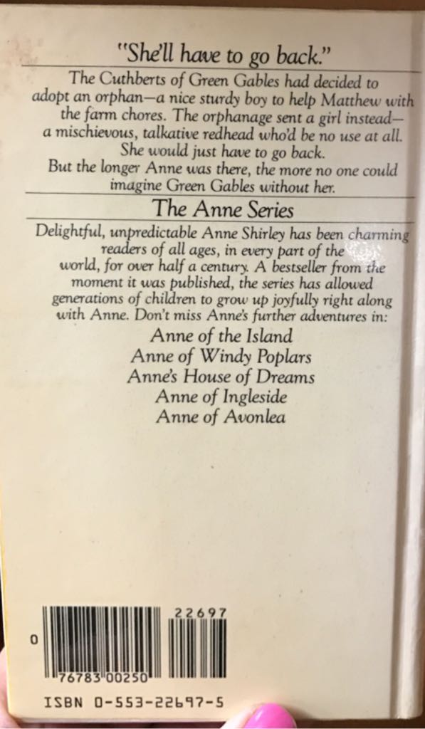 Anne of Green Gables - L. M. Montgomery (Bantam Books - Paperback) book collectible [Barcode 9780553226973] - Main Image 2