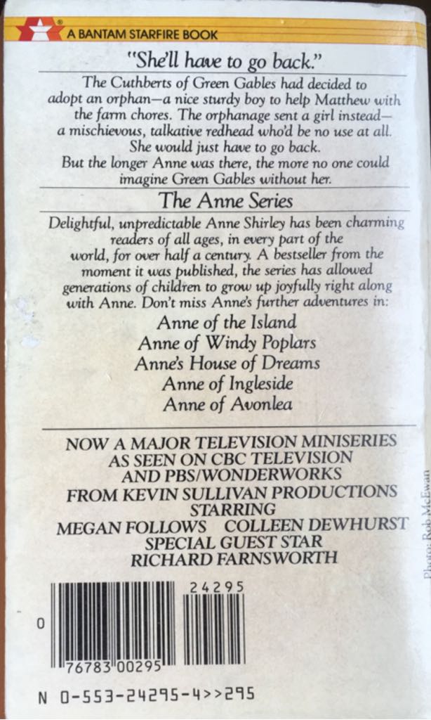 Anne Of Green Gables - L. M. Montgomery (Bantam Classics - Paperback) book collectible [Barcode 9780553242959] - Main Image 2