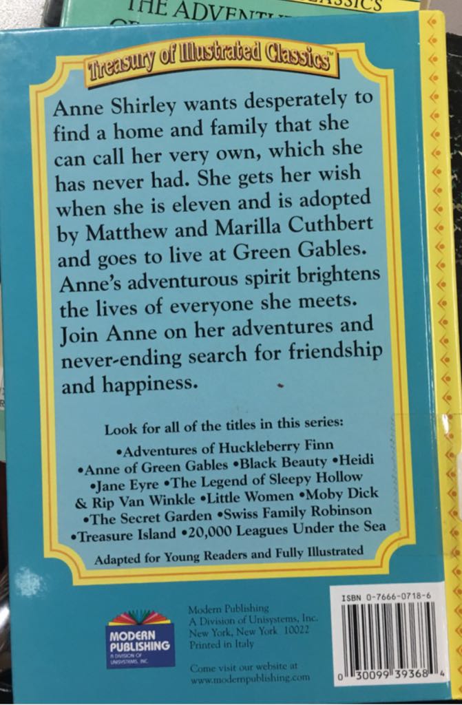 Anne Of Green Gables #1 Anne Of Green Gables - L. M. Montgomery (Scholastic - Paperback) book collectible [Barcode 9780766607187] - Main Image 2