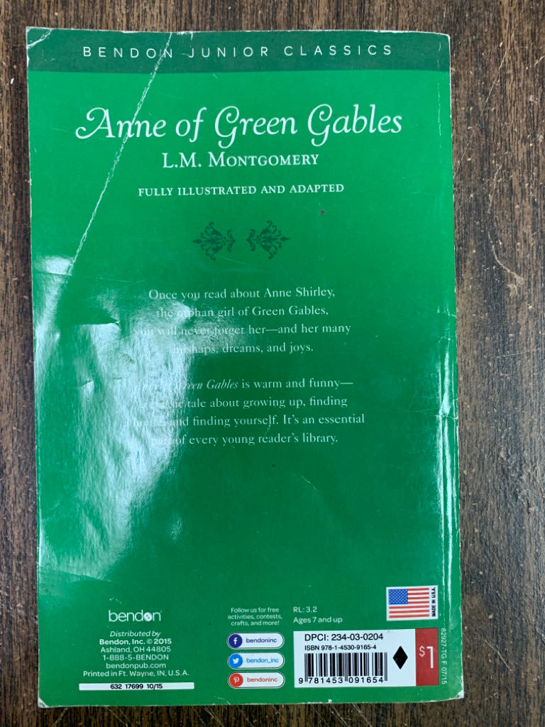 Anne Of Green Gables - L. M. Montgomery (Bendon Junior Classics - Paperback) book collectible [Barcode 9781453091654] - Main Image 2