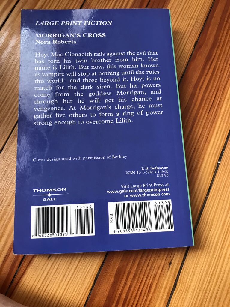 Morrigans Cross - Nora Roberts book collectible [Barcode 9781594131493] - Main Image 2