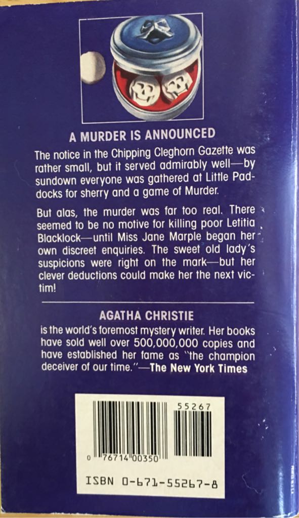 A Murder Is Announced - Agatha Christie (Pocket Books - Paperback) book collectible - Main Image 2