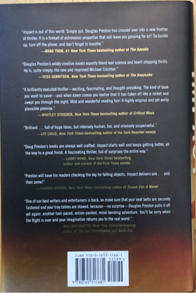 Impact - Douglas Preston (Forge Books - Paperback) book collectible [Barcode 9780765317681] - Main Image 2