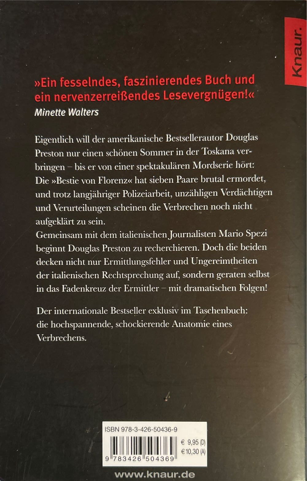 Die Bestie von Florenz -978-3-426-50436-9 () - Douglas Preston (Knaur - Paperback) book collectible [Barcode 9783426504369] - Main Image 2