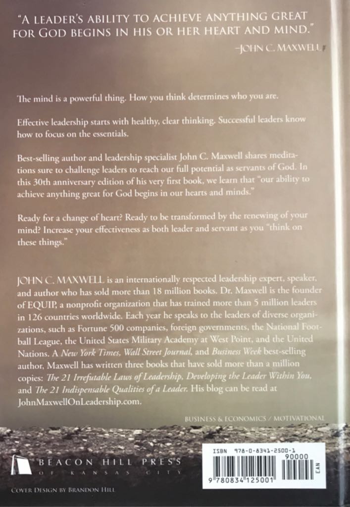 Think on These Things - John C. Maxwell (Beacon Hill Press) book collectible [Barcode 9780834125001] - Main Image 2