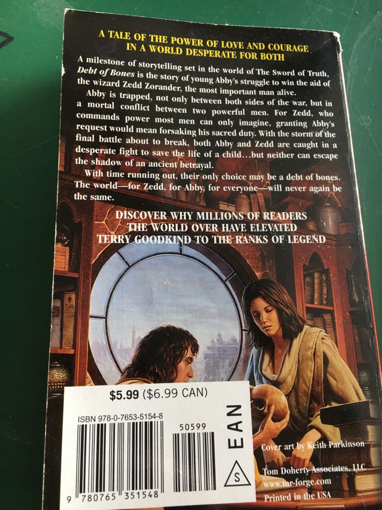 Debt of Bones - Terry Goodkind (Tor Fantasy - Paperback) book collectible [Barcode 9780765351548] - Main Image 2