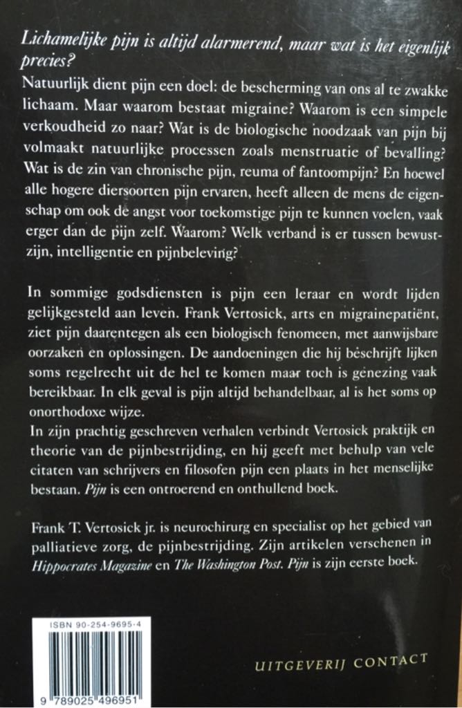 Pijn  (Uitgeverij Contact - Paperback) book collectible [Barcode 9789025496951] - Main Image 2