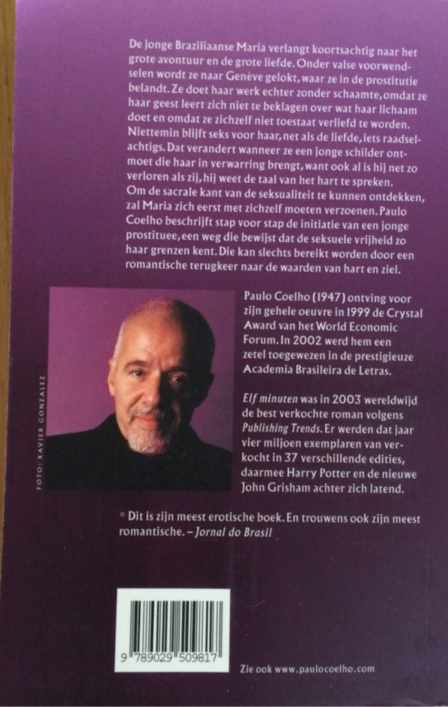 Elf minuten - Paulo Coelho (De Arbeiderspers, Amsterdam - Paperback) book collectible [Barcode 9789029509817] - Main Image 2