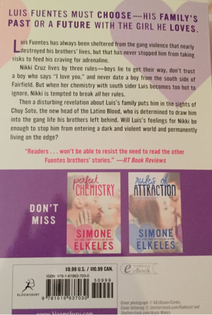 Chain Reaction - Simone Elkeles (- Paperback) book collectible [Barcode 9781619637030] - Main Image 2